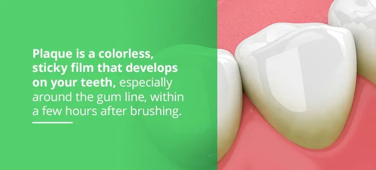Plaque can be bad news for ‪teeth‬. Every time you ‪‎eat‬, these